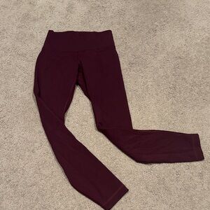 Burgundy High-Waisted Leggings